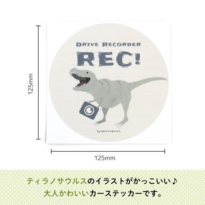 カーステッカー ドラレコ 送料無料 一部地域を除く おしゃれ Drive ダイナソー Recorder ティラノサウルス
