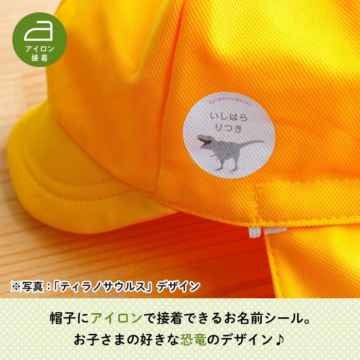 体操帽 お名前 シール 保育園 幼稚園 カラー帽子 名入れ 恐竜