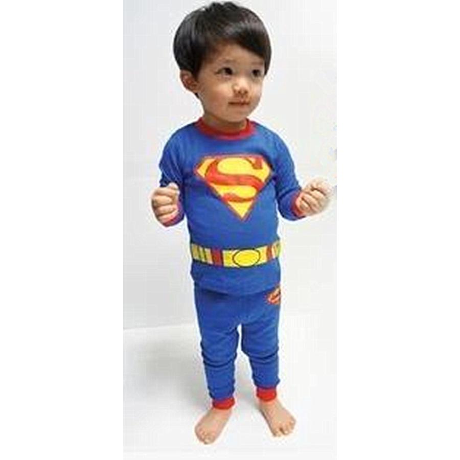 プリントキッズ 子供服 ジュニア 上下セットルームウェア パジャマ 長袖 スーパーマン ベルトプリント 90cm 130cm 春夏秋 薄手綿100 1030 2 貴公子ショップ 通販 Yahoo ショッピング