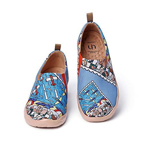 正規品 Uin 独特な町デザイン アートローファースリッポンメンズ キャンバスな靴 レディーススニーカー メンズ人気 独創的 Www Skylanceronline Com