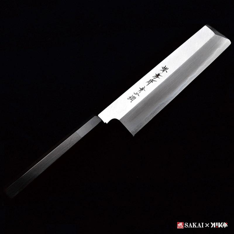 E3_青二鋼 黒丹柄 Aounikou-Ebony Handle_210mm(薄刃)の画像