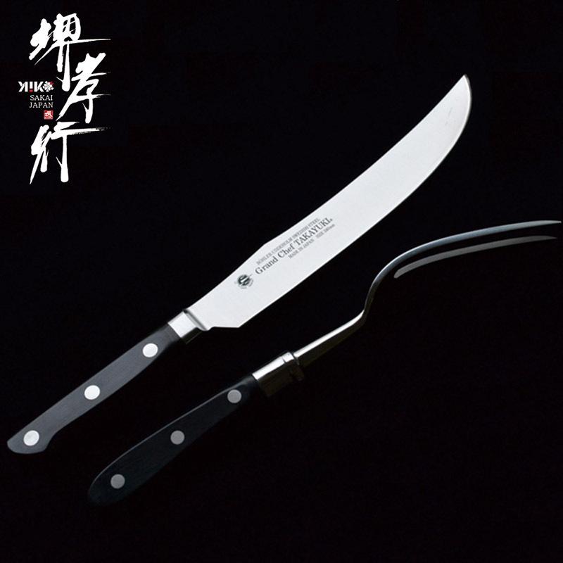 堺孝行 - B2_カービングフォーク・ナイフ_九寸五分 240粍 包丁、ナイフ-その他包丁、ナイフ-キッチン、日用品、文具