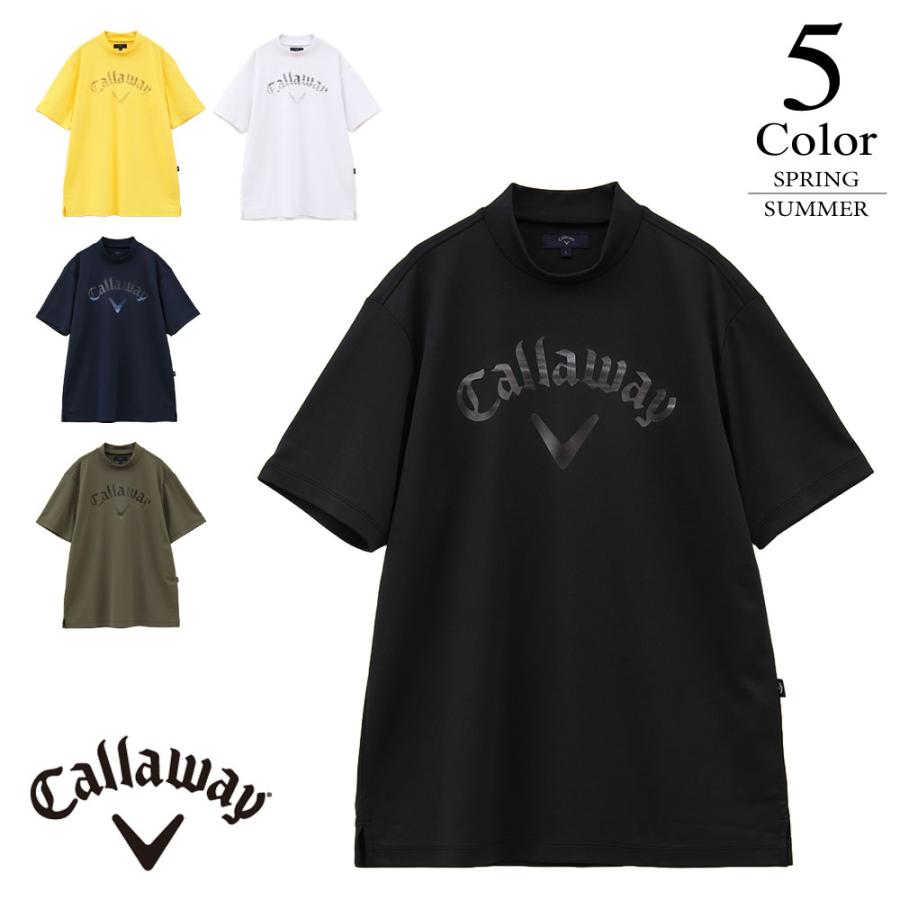 Callaway キャロウェイ ゴルフウェア 天竺ロゴプリントモック Callaway キャロウェイ ゴルフウェア 天竺ロゴプリントモック