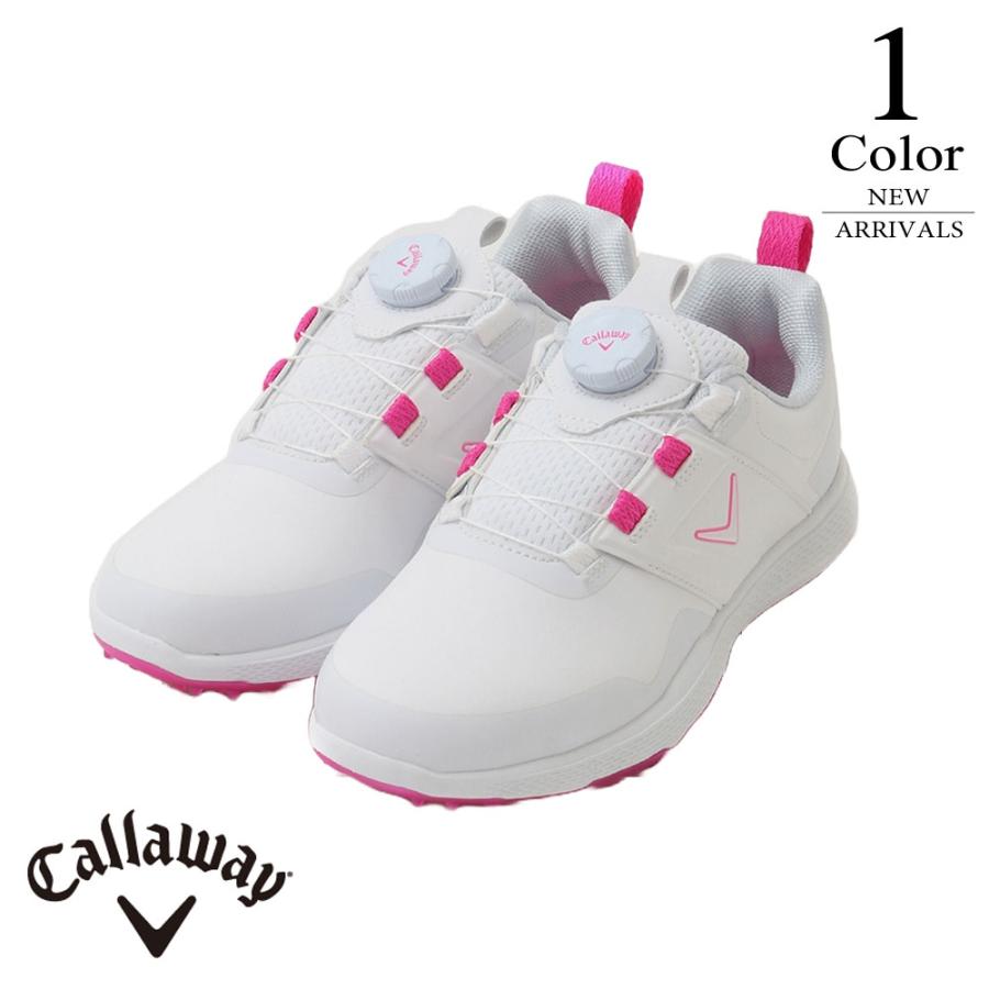 【新品未使用】◆Callaway ゴルフシューズ 24cm ホワイト/ピンク キャロウェイ ゴルフシューズ 新品 24.5cm 【公式通販】
