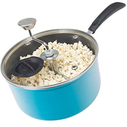 3.8l Blue Zippy Pop Blue Stovetop Popcorn Popper with Glass Lid 3.8l Capac ポップコーンマシーン