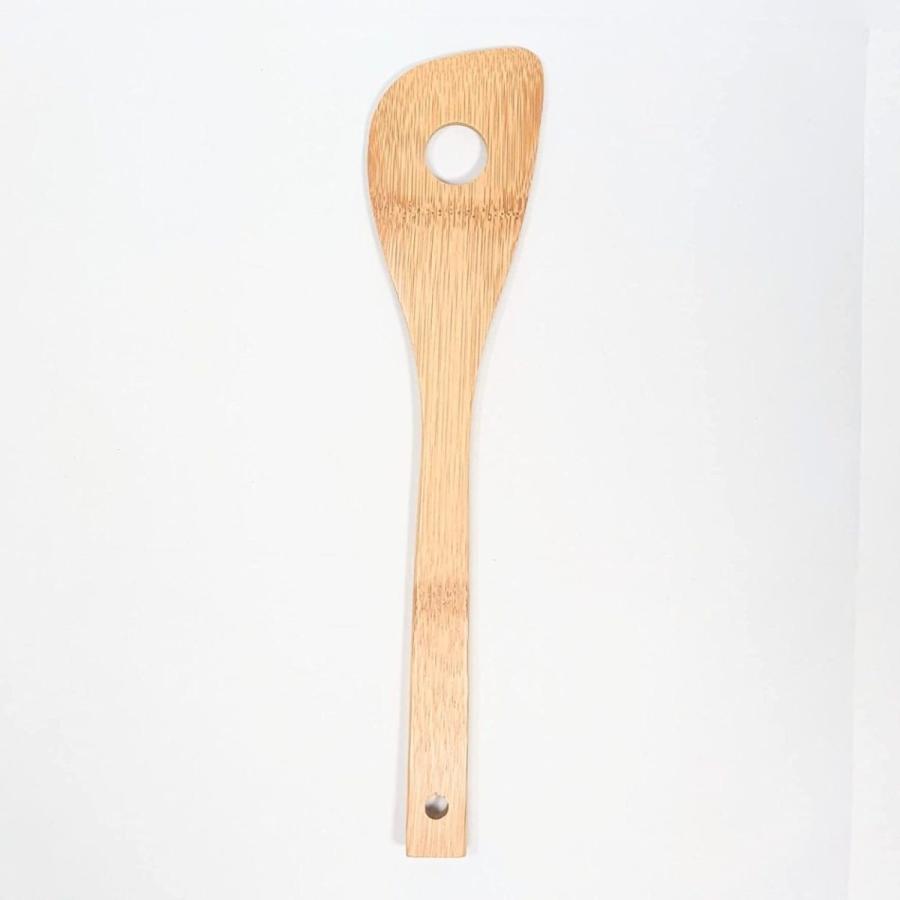 へら スパチュラ ターナー 穴あき 左利き用 国産 スス竹 無塗装（30cm