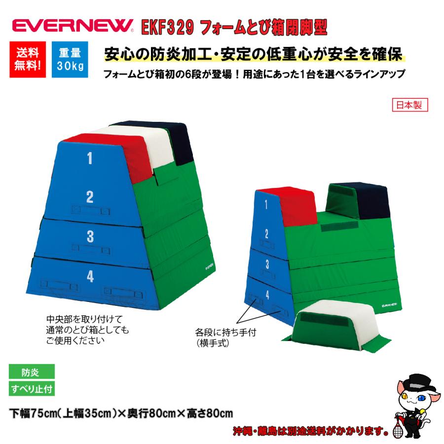 (個人宅配送不可)EVERNEW エバニュー 学校 体育 体操 とび箱 フォームとび箱閉脚型 EKF329 (送料無料)の画像