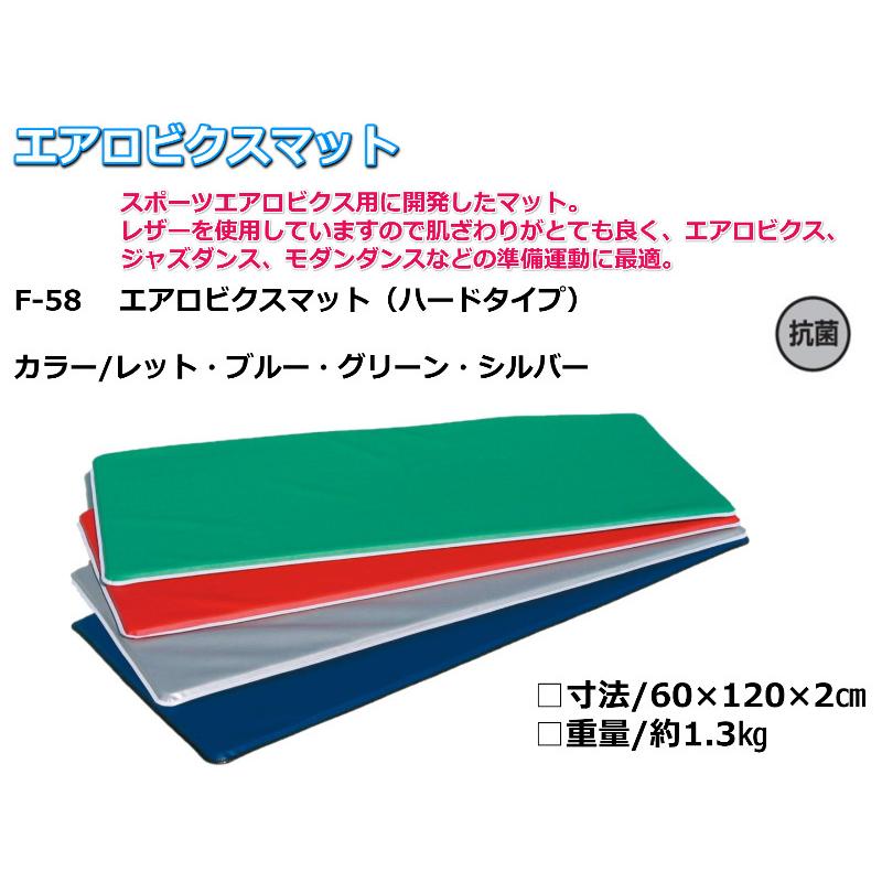 (送料別)(個人宅配送不可)AKABANE　エアロビクス　ダンス　体操　準備運動　エアロビクスマット　ハードタイプ　60×120×2cm　ブルー　(アカバネ)　F-58BL｜kikyoya-honten