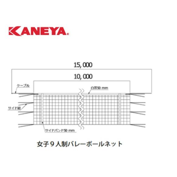 （送料無料）（個人宅配送不可）　KANEYA　カネヤ　バレーボール　女子9人制バレーボールネット　K-5136｜kikyoya-honten｜02