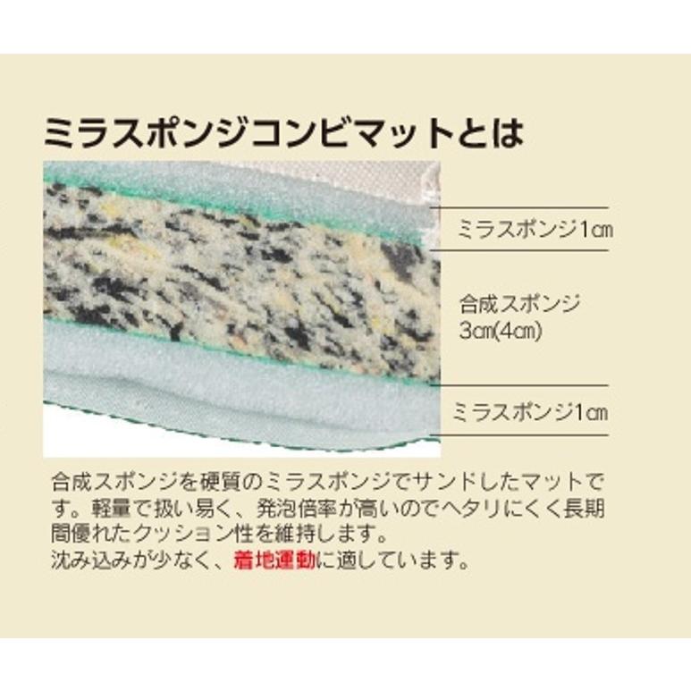 (送料別)(個人宅配送不可)(三和体育)　体操　学校　体育　ミラスポンジコンビマットすべり止め付　１２０×６００×６ｃｍ　帆布６号　Ｓ-9730_4
