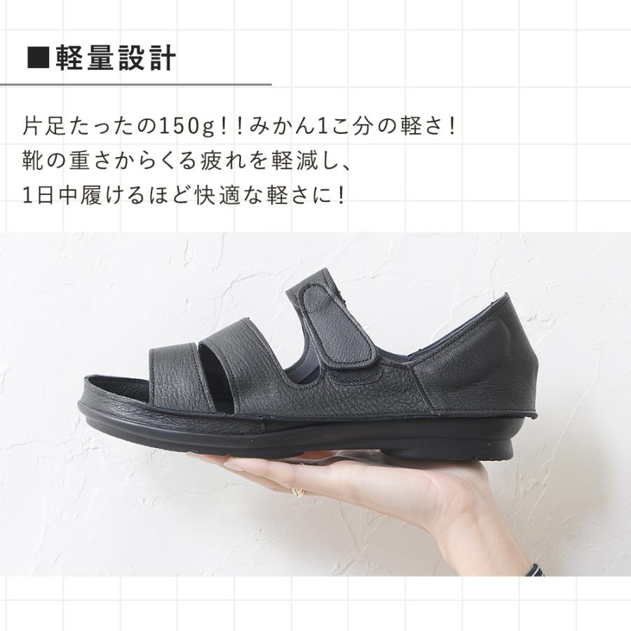 サンダル レディース ストラップ ローヒール ぺたんこ フラット 本革