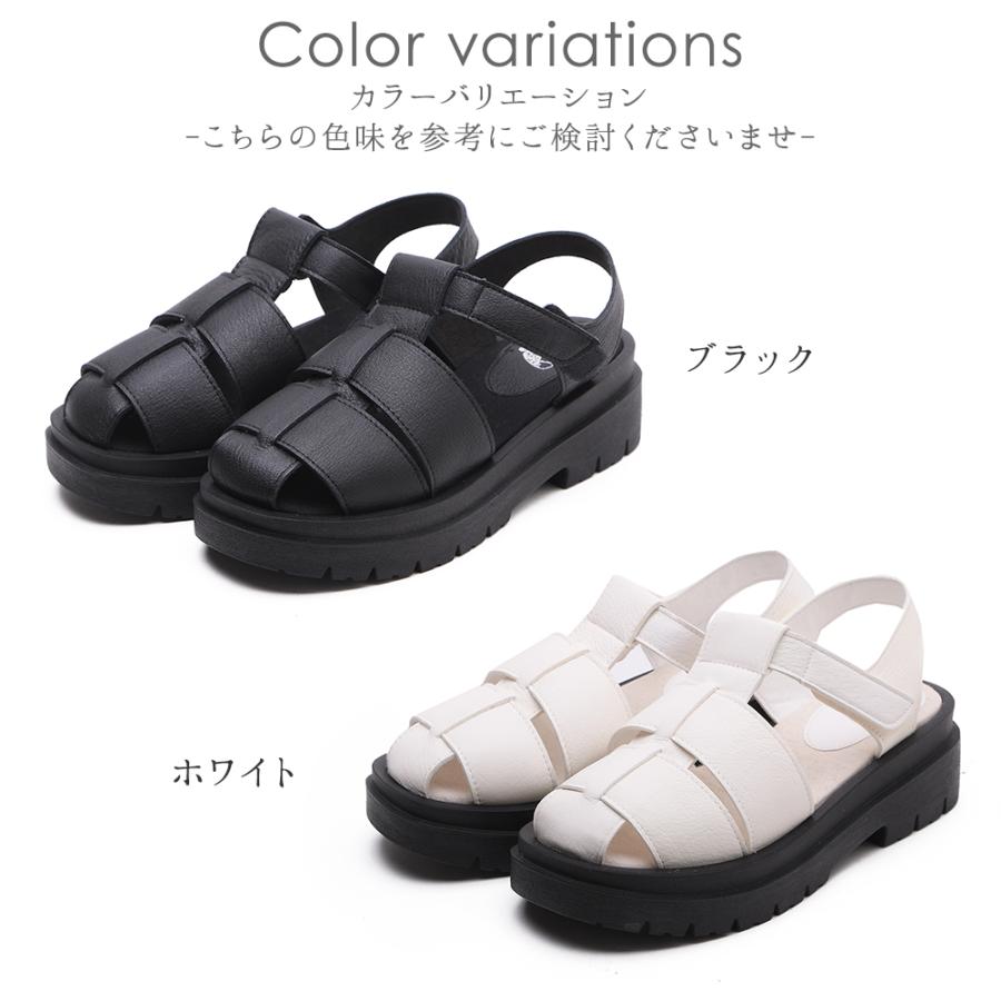 サンダル グルカサンダル レディース 厚底 ストラップ 本革 鹿革