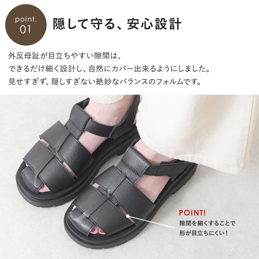 サンダル グルカサンダル レディース 厚底 ストラップ 本革 鹿革