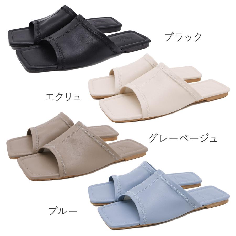 ミュール サンダル レディース つっかけ ローヒール ぺたんこ かかと