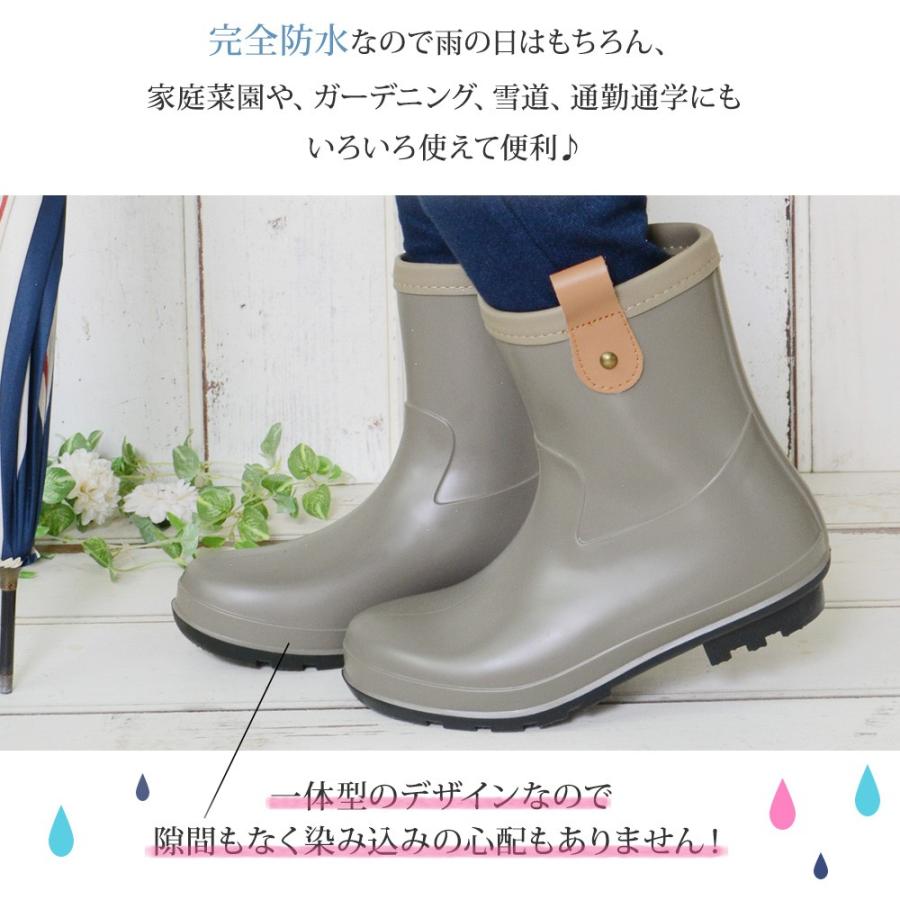 レインブーツ 長靴 レディース おしゃれ ミドル 防水 ブーツ ショートブーツ レディース カジュアル 黒 雨 雨具 プルバック レザー 靴 K69 レディース靴の店 Shop Kilakila 通販 Yahoo ショッピング