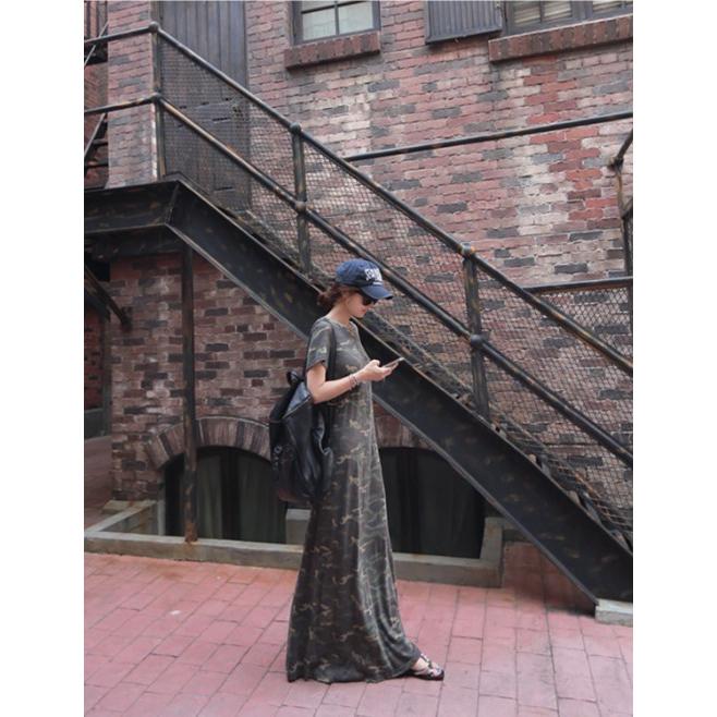 【シルク100%】バーバリーロンドン 半袖ワンピース サイズ38 迷彩 カモフラ タグ付き✨】バーバリーロンドン 高級素材 シルク100