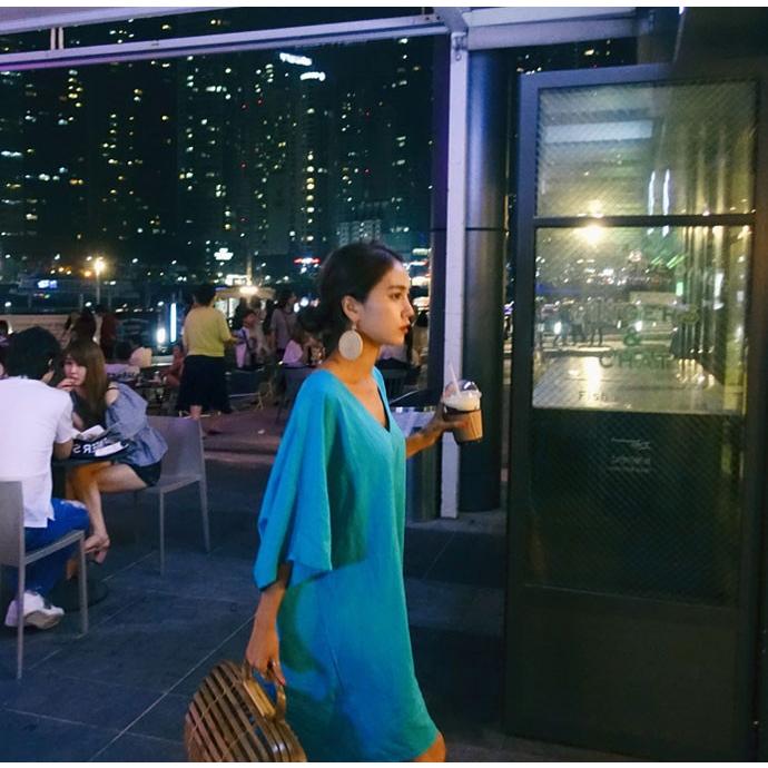 ワンピース レディース ミニ丈 ビッグワンピース ミニ丈 リゾート 麻 リネン Vネックリゾート 海 海外旅行 ハワイ グアム 沖縄 10代 代 30代 40代 50代 Iw Kilalion キラリオン 通販 Yahoo ショッピング