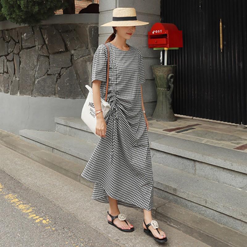 ポイント10倍 ワンピース レディース 夏服 ロング丈 おでかけ マキシ デート チェック ギンガム 柄 旅行 リゾート 代 30代 ブラック 好評につき延長 Vacationgetaways4less Com