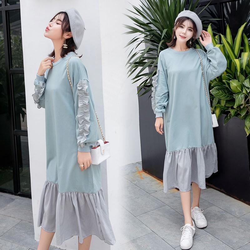 マタニティ服 ワンピース 冬 韓国 ミモレ丈 フリル バイカラー 大人きれい 産前 産後 長袖 通勤 Ol ママ 妊婦服 お出かけ 女子会 大きいサイズ 春秋 韓国 Jt0078 Kilalion キラリオン 通販 Yahoo ショッピング