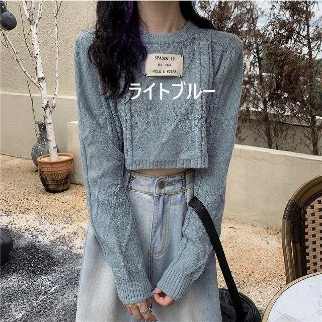 ニット トップス レディース 冬 韓国 春 秋 冬 長袖 丈短め トップス ラウンドネック 高校生 大学生 通勤服 通学服 デート服 10代 代 30代 40代 50代 Nr Kilalion キラリオン 通販 Yahoo ショッピング