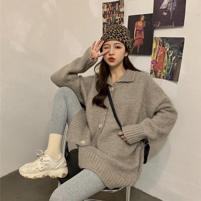 ニット レディース 韓国 カーディガン 春 秋 冬 長袖 襟付き 高校生 大学生 通勤服 通学服 デート服 10代 代 30代 40代 50代 Nr Kilalion キラリオン 通販 Yahoo ショッピング