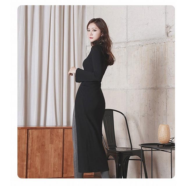 ワンピース レディース ロングスリット ワンピース ロング丈 タートルネック 長袖 高校生 大学生 通勤服 通学服 デート服 10代 代 30代 40代 50代 Nr011 Kilalion キラリオン 通販 Yahoo ショッピング