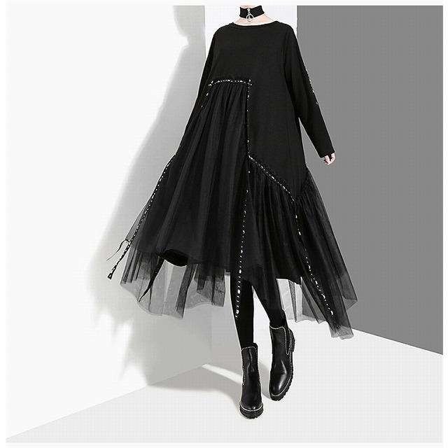個性的 ワンピース モード系 黒 長袖 不規則 イベント オフ会 コスプレ ステージ衣装 10代 代 30代 40代 50代 Nr094 Kilalion キラリオン 通販 Yahoo ショッピング