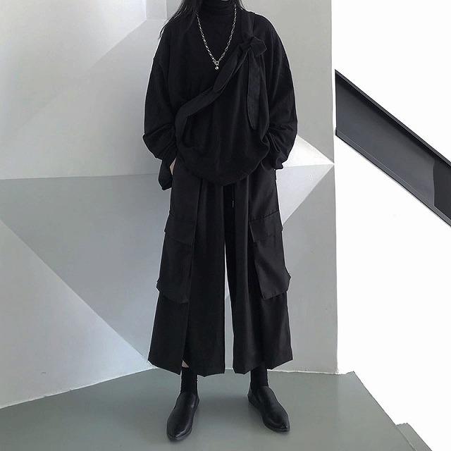 個性的トップス 長袖 ワイドパンツ モード系ファッション 原宿系 不規則 イベント オフ会 40代 ステージ衣装 10代 50代 代 バースデー 記念日 ギフト 贈物 お勧め 通販 コスプレ 30代