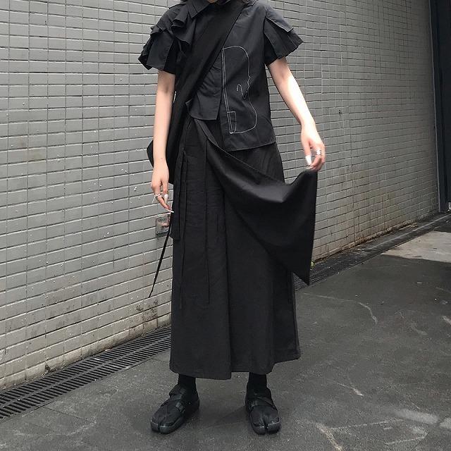 使い勝手の良い イベント 不規則 モード系ファッション 個性的ワイドパンツ オフ会 50代 40代 30代 代 10代 ステージ衣装 コスプレ ワイド バギーパンツ カラー ブラック Www Sustentec Com Br