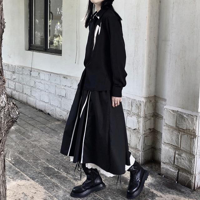 個性的トップス 長袖 10代 代 30代 40代 50代 イベント オフ会 コスプレ スカート ステージ衣装 ミモレ丈 モード系ファッション 不規則 原宿系 信頼 スカート