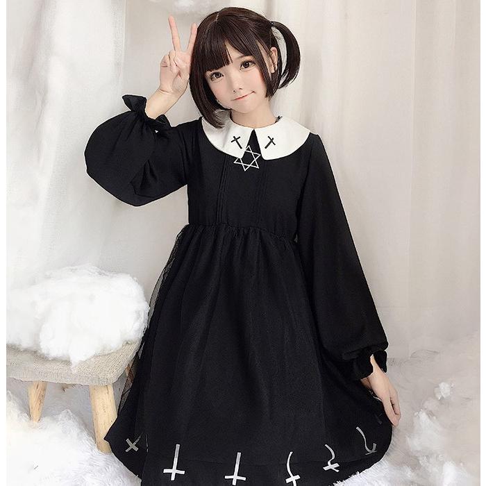 ロリータファッション ワンピース ゴスロリ フリル 膝丈 ワンピース イベント オフ会 コスプレ Nr128 Kilalion キラリオン 通販 Yahoo ショッピング