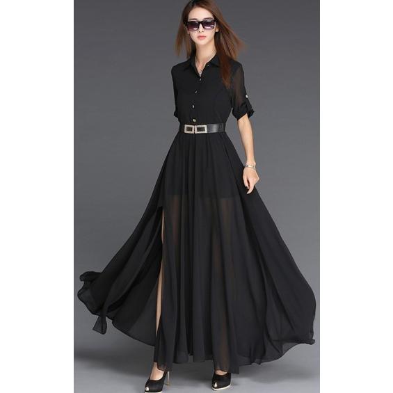 個性的 ワンピース シースルーロング マキシ丈 スリット 夏 半袖 モノクロワンピース 10代 代 30代 40代 50代 Nr1 Kilalion キラリオン 通販 Yahoo ショッピング