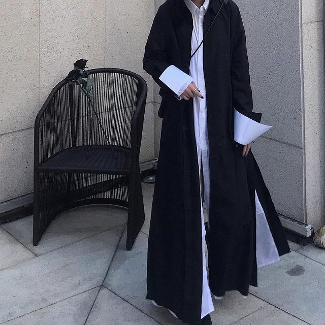 個性的 シャツ ワンピース モード系ファッション ロング マキシ丈 白 黒 長袖 イベント オフ会 コスプレ ステージ衣装 10代 代 30代 40代 50代 Tk0491 Kilalion キラリオン 通販 Yahoo ショッピング