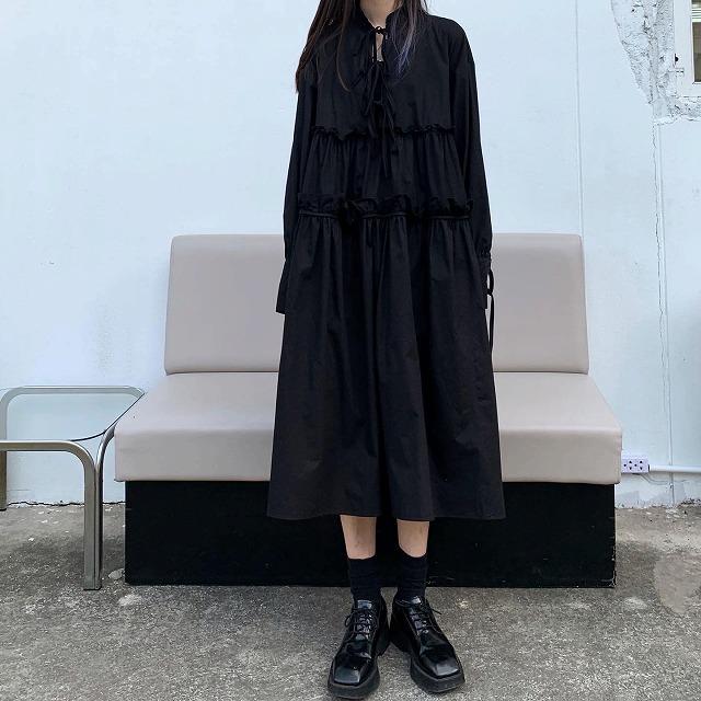 個性的 ワンピース モード系ファッション 白 黒 長袖 体系カバー イベント オフ会 コスプレ ステージ衣装 10代 代 30代 40代 50代 Tk0499 Kilalion キラリオン 通販 Yahoo ショッピング