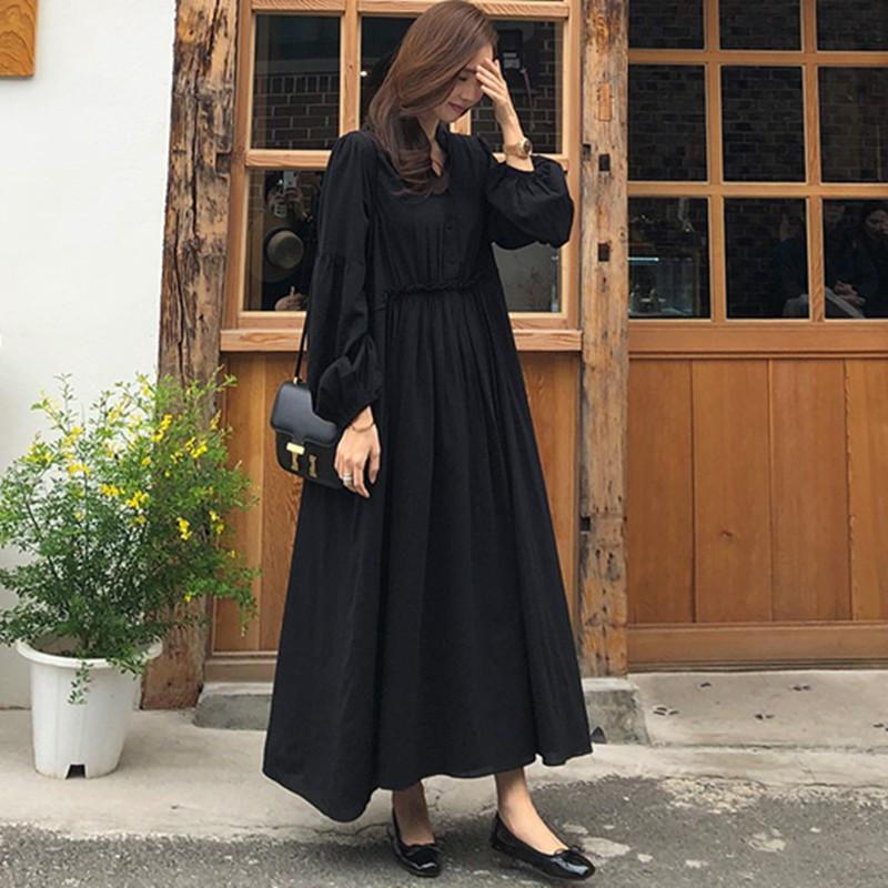 ワンピース レディース ロング マキシ丈 長袖 無地 通勤服 通学服 デート服 リゾート 10代 代 30代 40代 50代 Tkc Kilalion キラリオン 通販 Yahoo ショッピング