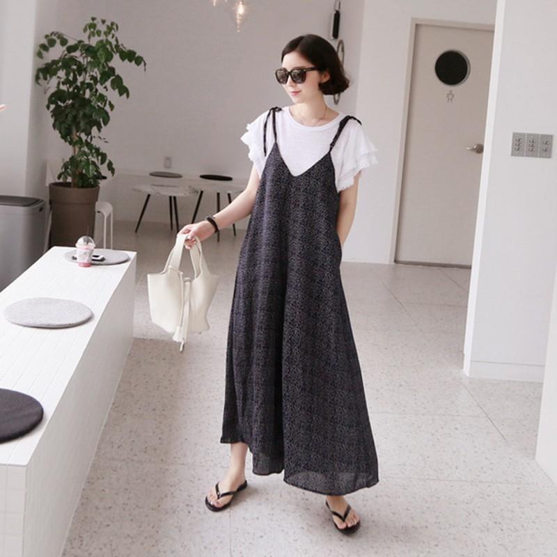 リゾート サロペット パンツ ワンピース レディース ロング マキシ丈 ノースリーブ 柄 ハワイ グアム 沖縄 リゾート 10代 代 30代 40代 50代 Tkc Kilalion キラリオン 通販 Yahoo ショッピング