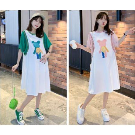 格安 価格でご提供いたします マタニティ ワンピース ルームウェア 部屋着 ママ 女性 半袖 ミドル丈 袖切り替え ラグラン 柄 くま カジュアル ナチュラル 可愛い 楽チン リラックス Materialworldblog Com