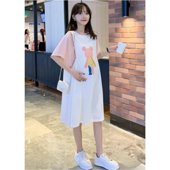 格安 価格でご提供いたします マタニティ ワンピース ルームウェア 部屋着 ママ 女性 半袖 ミドル丈 袖切り替え ラグラン 柄 くま カジュアル ナチュラル 可愛い 楽チン リラックス Materialworldblog Com