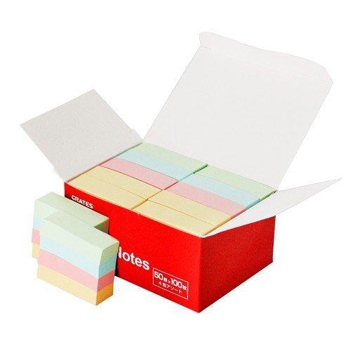 付箋 50×15mm 50冊 カラーアソート ふせん : よろずやマルシェYahoo