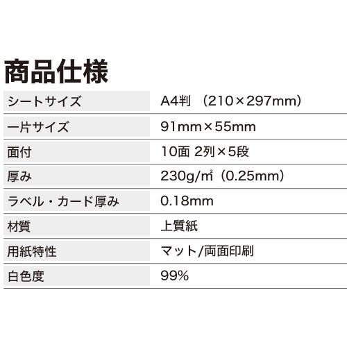 エーワン マルチカード [プリンタ兼用] 両面クリアエッジタイプ 白無地