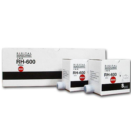 『代引不可』 軽印刷機対応インク RH-600茶 20本セット『返品不可』『送料無料（一部地域除く）』