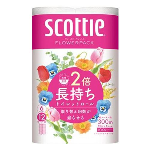 日本製紙クレシア スコッティ フラワーパック 2倍長持ち 香り付き ダブル 6ロール×8パック 家庭紙 トイレットペーパー トイレットロール 消耗品|kilat|02