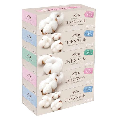 コットンフィール ティッシュ 150組 5P 10個 エリエール