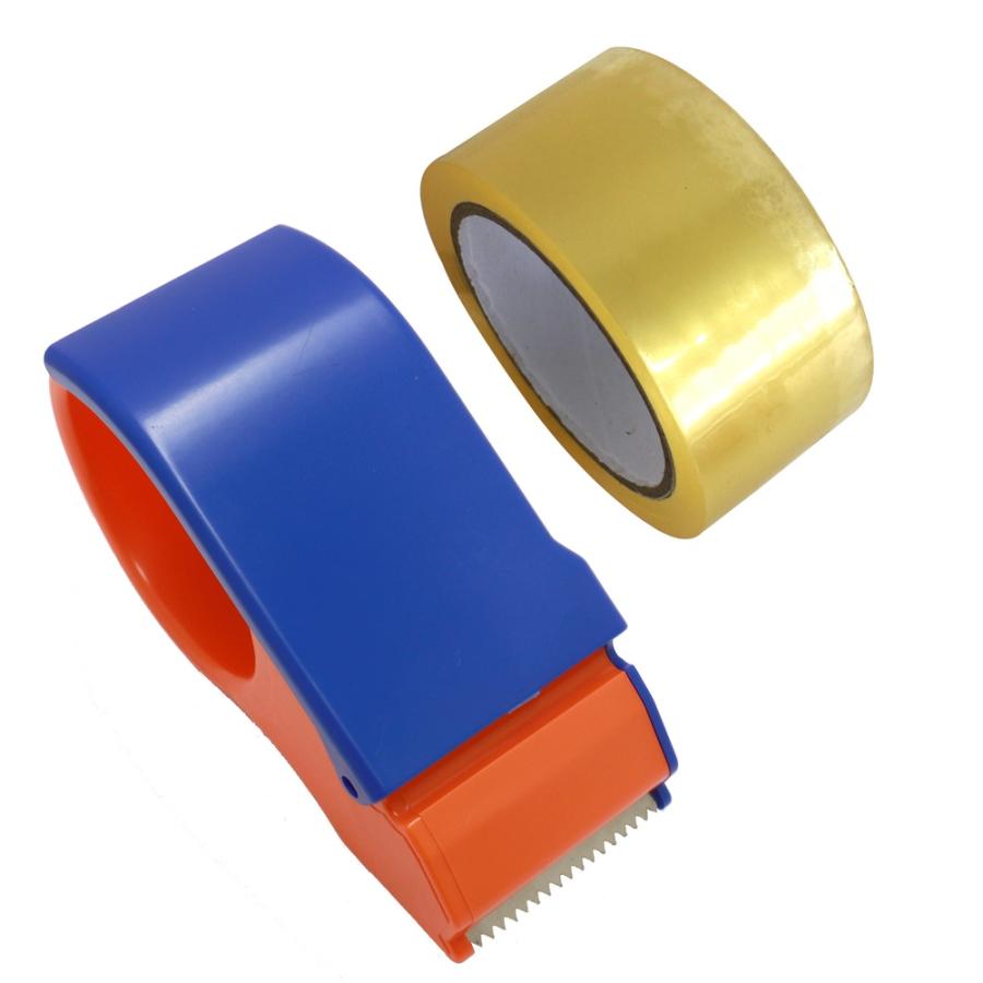 OPPテープ 50mm×50m 厚さ65μ 透明 1巻+テープカッター : よろずや