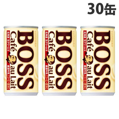 缶コーヒー BOSS ボス カフェオレ 185g 30缶 サントリー『お一人様3箱