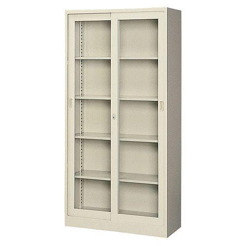 『代引不可』 スチール書庫 ガラス戸引違い書庫 5段 G-36SG『返品不可』『送料無料（一部地域除く）』