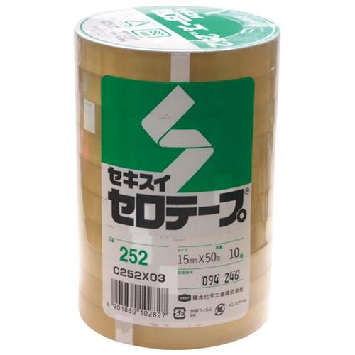 セキスイ セキスイセロテープ 252 15mmx50m 10巻 : よろずやマルシェ