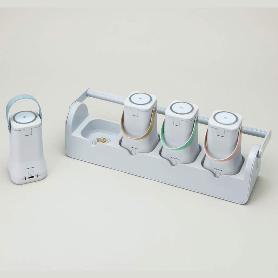 『代引不可』ポータブル電源 ポポフミニ4台セット STPP-80A-CW-4 シーテック 80Wh×4 USB-C Qi2対応 チャージステーション付の画像