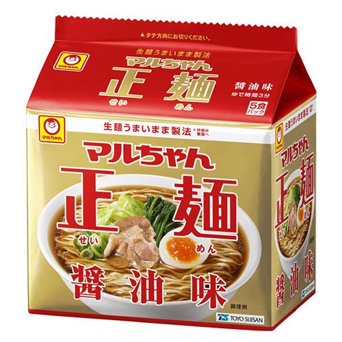 お一人様5パックまで』袋麺 マルちゃん正麺 醤油味 5食パック 東洋水産