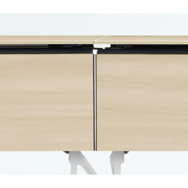 『代引不可』オカムラ サイドフォールドテーブル マルカ 棚板付 W1500×D600×H720mm ブラック脚 プライズウッドライト 81F5YD MDA4_3